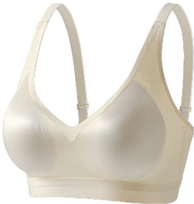 초 본 초 색 여름 히트템 여성 브라 새틴 심브이 노와이어 브라 모달+실크 항균컵 푸쉬업 레이스 장식 4컬러 민감피부용 쿨링 속옷 외출용 이너 슬림핏