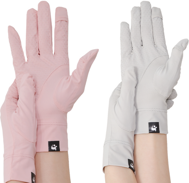 지플릭스 여성 논슬립 자외선차단 운전 등산 장갑 1+1 세트, 핑크+그레이, 1개