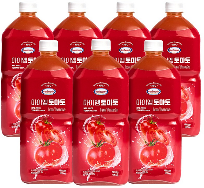 보넬드 아이엠 토마토 100% NFC 착즙주스, 7개, 1L