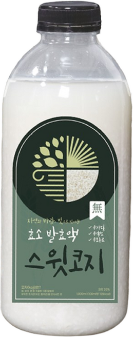"스윗코지" 국내산 쌀로 만든 무가당 코지(누룩)균 발효/효소액, 4개, 1L