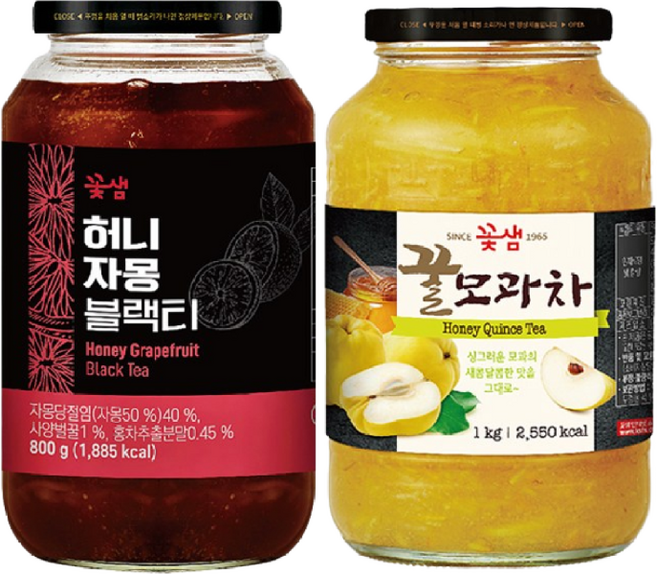 꽃샘 허니자몽블랙티 800g +꿀모과차 1kg, 1개