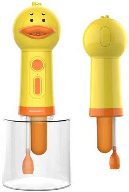 딩동펫 프리미엄 목욕 애니멀 자동 거품기, 옐로우, 1개