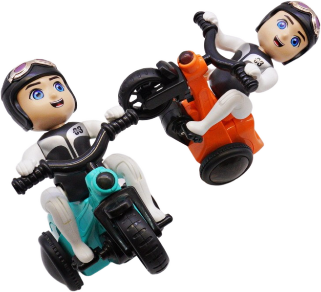 장난꾸러기 LED 오토바이 라이더 장난감 360도 회전하는 자전거, 주황색 오토바이, 주황 바이크, 1개