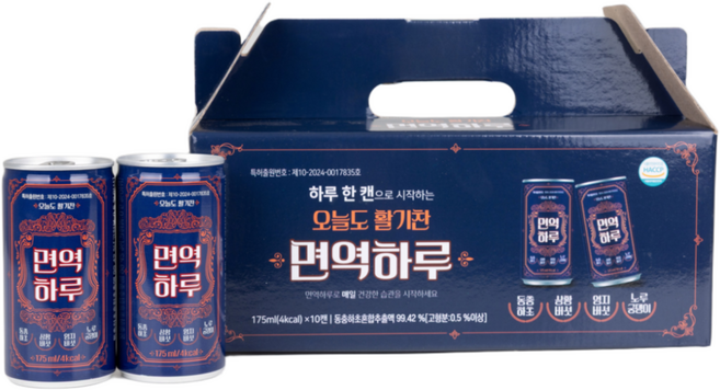 면역하루 면역력을 높여주는 건강음료 동충하초 상황버섯 건강음료175mlx10캔 선물세트 1박스, 10개, 175ml