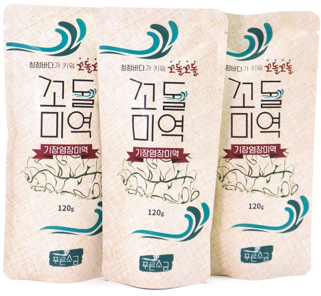 미역_기장군 특산물_기장미역_염장미역 꼬돌미역, 120g, 3개