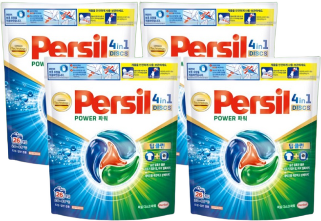 [퍼실] 디스크 세탁세제 파워 9중효소, 4개