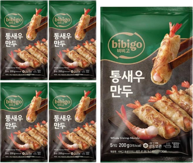 비비고 통새우 만두, 5개, 200g