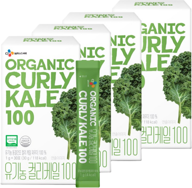 CJ 유기농 컬리케일 100, 30g, 4개