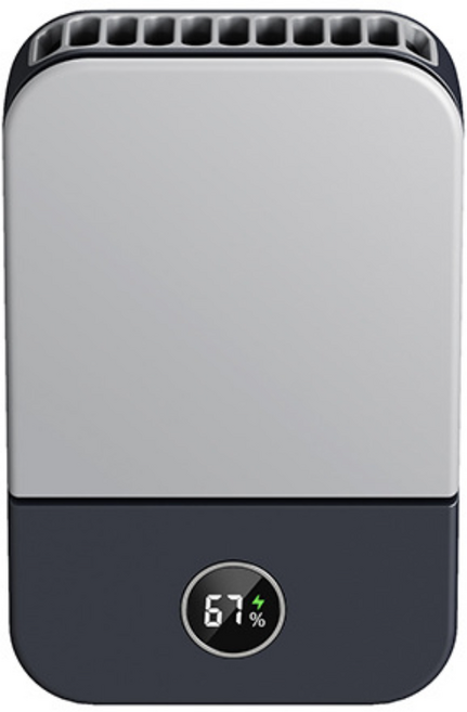 스멜모리 저소음 허리클립 휴대용 넥스트랩 미니선풍기 2000mAh, 블랙, DQ205