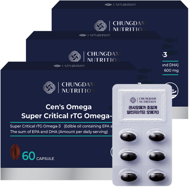 Cen's超臨界rTG Omega-3膠囊, 60顆, 3盒