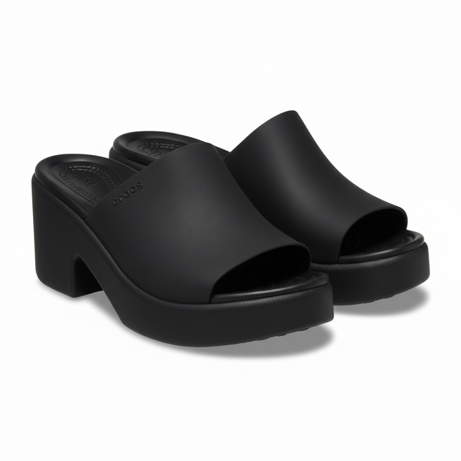 크록스 브루클린 슬라이드 힐 여성 통굽 사무실 실내화 슬리퍼 블랙