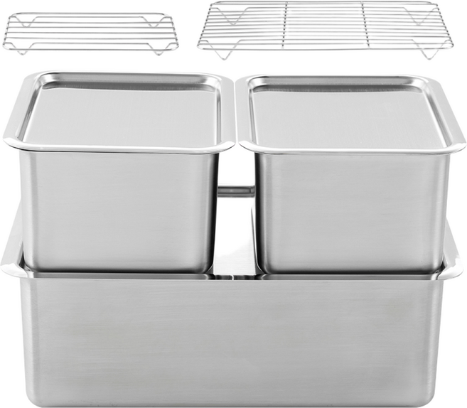 에버스텐 블럭 혼합 3종 세트 대용량 스텐 보관용기 저장용기 김치 쌀 잡곡 고기, 블럭 높은형 혼합 3종+스텐망 1호,3호, 1세트