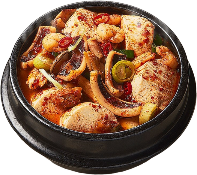 쿡솜씨 해물순두부찌개 밀키트 순두부 1봉지 3종 바지락 육수 데이트 캠핑 홈파티, 1개, 750g