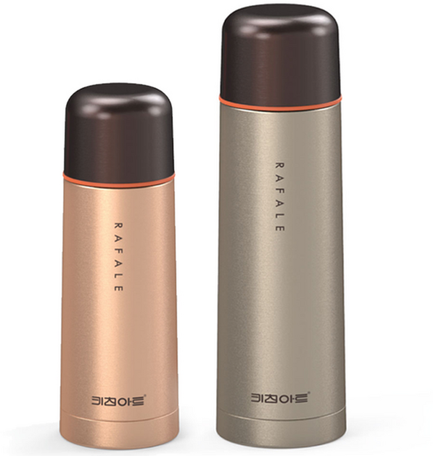 키친아트 라팔 골드메탈 보온병 2P, 350ml, 500ml, 1세트