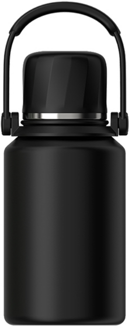 콜콜러브 316 스텐 보온병 보온보냉 손잡이형 텀블러 대용량 보틀 이중흡입구, 블랙, 1개, 900ml
