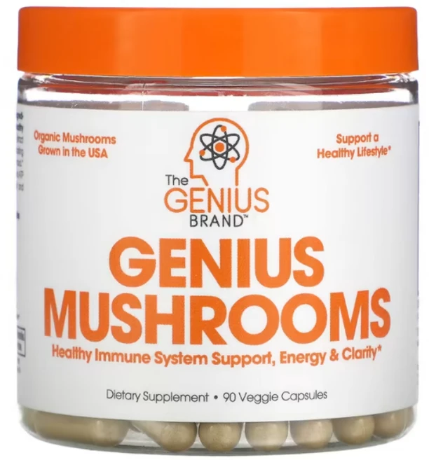 [해외] [The Genius Brand Mushroom] 더지니어스브랜드 지니어스 머쉬룸 90베지캡슐, 1개 - 쿠팡