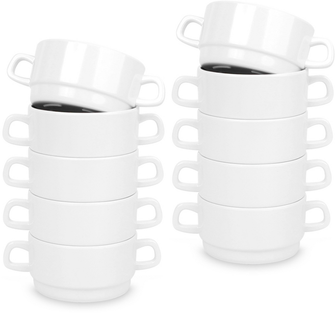 키친왕 양손 스프볼 290ml, 10개, 화이트