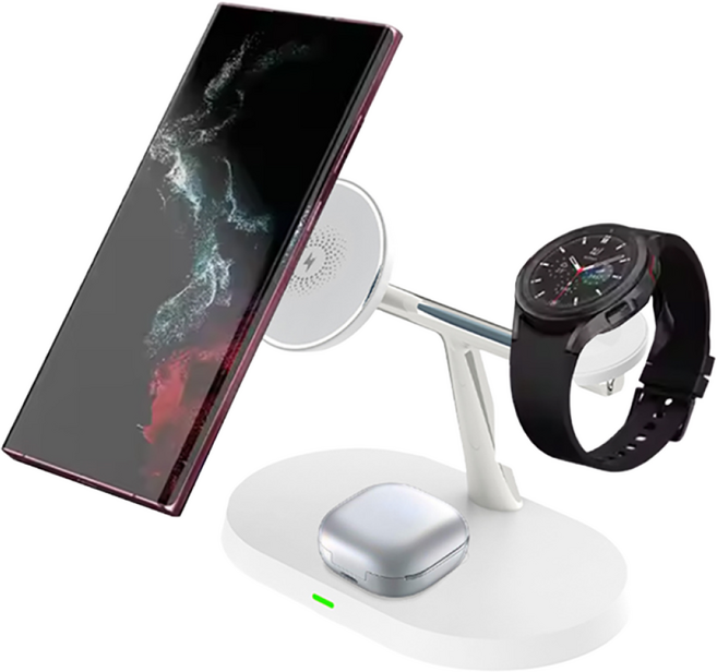 바이칸 올인원 맥세이프 충전기 + CtoC 케이블 + 25W 어댑터 갤럭시 갤럭시워치 버즈 3in1 무선 충전기, 1세트, 바이칸 올인원 충전기 갤럭시워치용