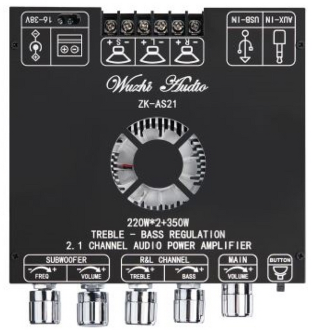 컴스 Hi-Fi 블루투스5.1 오디오 앰프 2.1채널 220Wx2 서브우퍼 350W, JA229