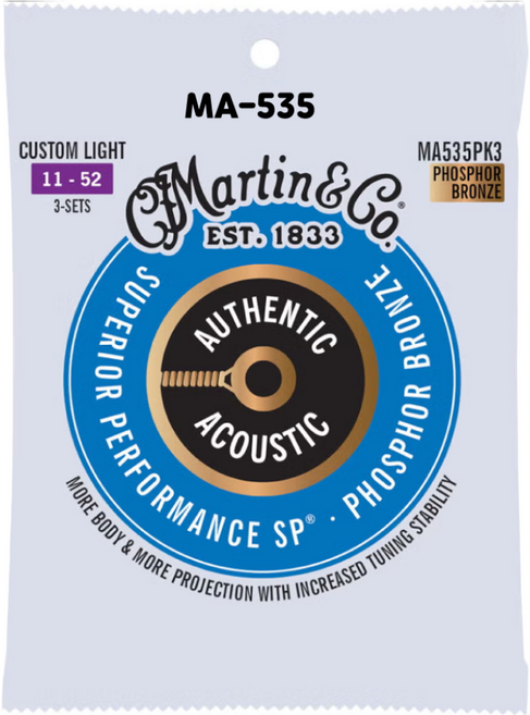 마틴 통기타줄 MA535 CUTOM LIGHT(11-52) 어쿠스틱 스트링, 3세트