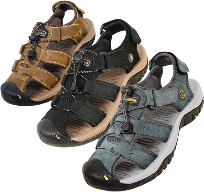 [에코로바] 고급 누벅 가죽 남성 아웃도어 라이더 트레킹샌들 등산샌들 ER0900