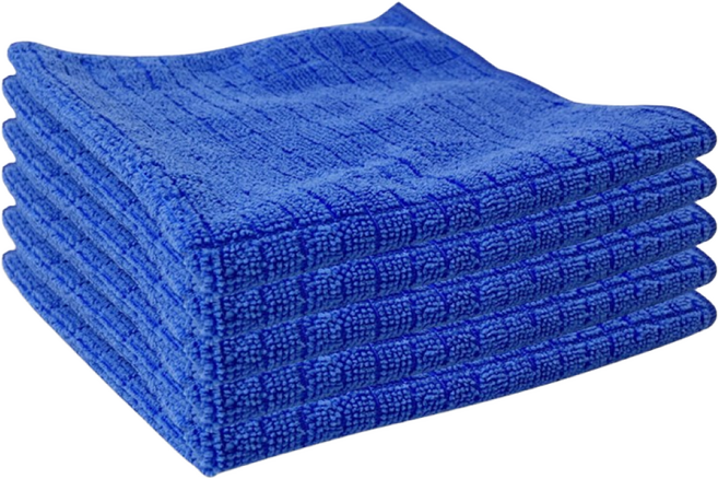 크린핏 바둑 극세사 행주 40x40cm, 40x40_파랑, 5개