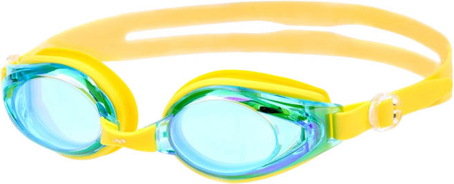 국내생산 아퀴스트 김서림방지 안티포그 미러코팅 물안경 어린이 아동 초등 성인 수경 TG-2500MR, 스카이옐로우, 1개
