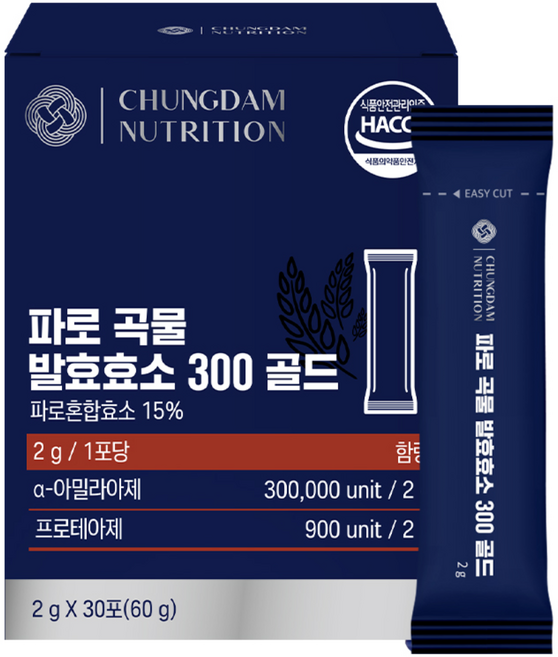 ChungdamNutrition Pharo 穀物發酵酵素 300 黃金版, 1個, 30冊