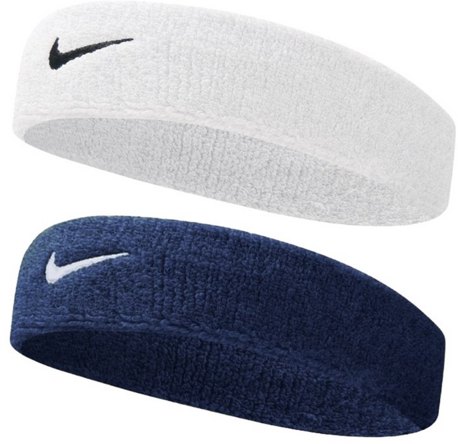 나이키 스우시 클래식 헤어밴드 2P, 1세트, 화이트+네이비