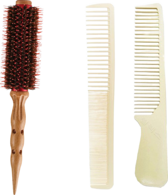 차미오 깡포킹 열판 드라이롤빗 헤어 깡윙클 롤브러쉬 + 커트빗, 1개, 5호(50mm)