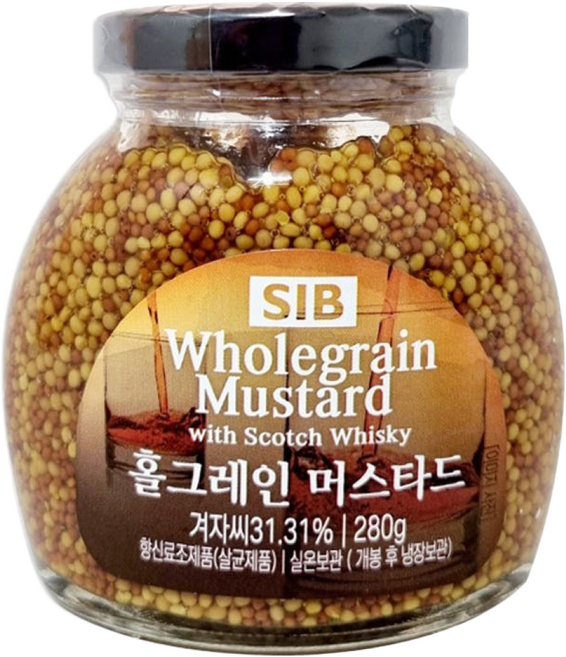 씨알갱이가 톡톡 터지며 알싸한 맛의 홀그레인 머스타드, 5개, 280g