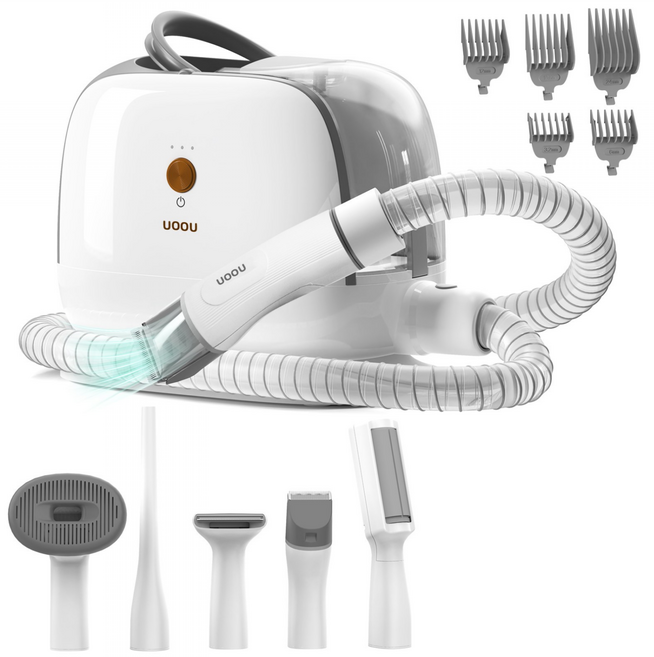 UOOU 애견 반려동물 펫 강아지 고양이 진공흡입 미용세트 미용기구 진공미용기 진공청소기 털청소기 스마트 전문가용 올인원, 5in1*1개, 1개