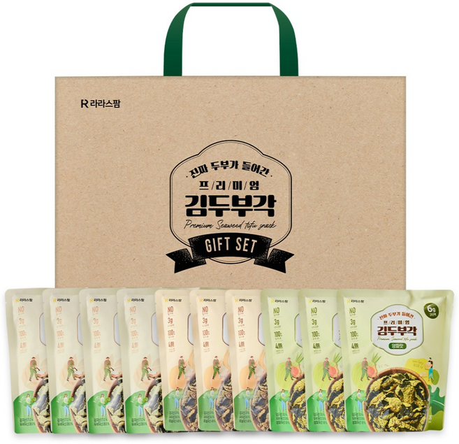 라라스팜 김두부각 10개입 부각 김부각 센스있는 추석 설 명절 전통 선물세트, 30g