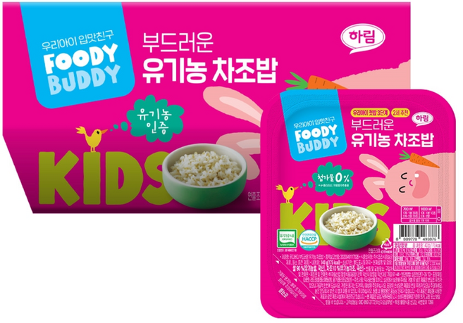 푸디버디 부드러운 유기농 차조밥, 140g, 3개