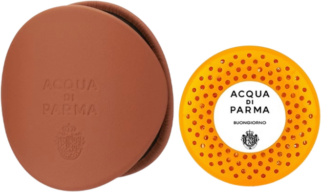 아쿠아 디 파르마 차량용 방향제 카멜케이스 디퓨저세트 (케이스+카트리지+쇼핑백) 본조르노 라카사술라고 루체디콜로니아 미르토디파나레아 피코디아말피 아란치아디, 본 조르노, 1세트