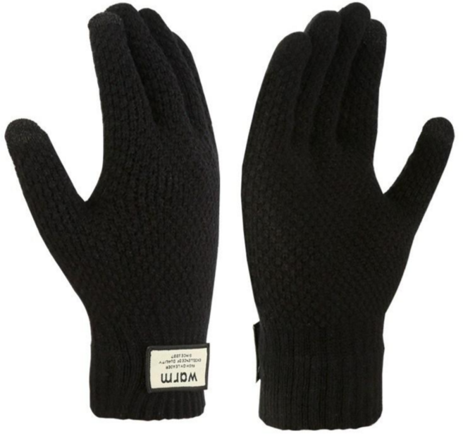 나비에 남녀공용 따뜻한 털 기모 폰터치 니트장갑