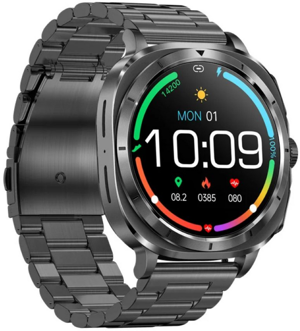 메디코치 바나바 스마트워치 비침습 건강관리 통화 체성분 블루투스 한국어지원 2026년형 최신형 기본세팅발송, 1-6.블랙메탈, 3.5cm