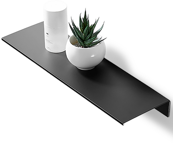 라온 무타공 심플 욕실 선반, 블랙, 1개