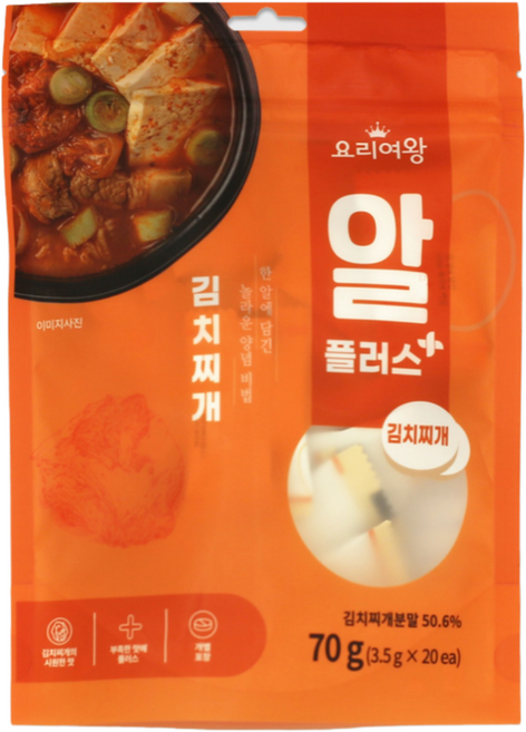 요리여왕 알플러스 3종 택1 (김치찌개 된장찌개 매운찌개), 김치찌개, 1개, 70g