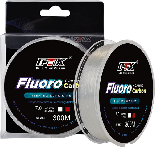FTK 카본 라인 300M 초내마모성 저신율 고감도 낚시줄, 1개, 투명한 색상
