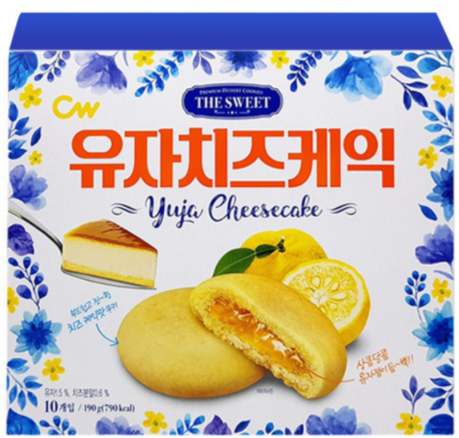 청우식품 유자치즈케익, 190g, 10개