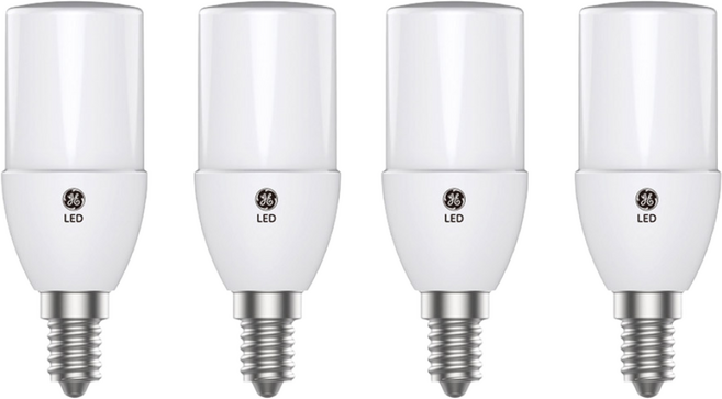 GE루미트론 삼파장 LED전구 브라이트 스틱 5W E14 E17 X 4입, 스틱 5W E17(17mm), 전구색(노란빛)