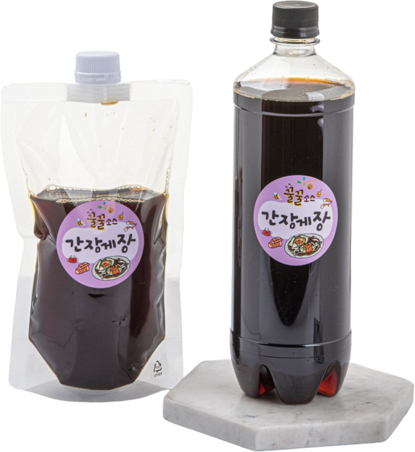 꿀꿀소스 새우장간장1kg 간장게장 연어장간장 100%국산재료 샘표양조간장사용, 1개, 1kg