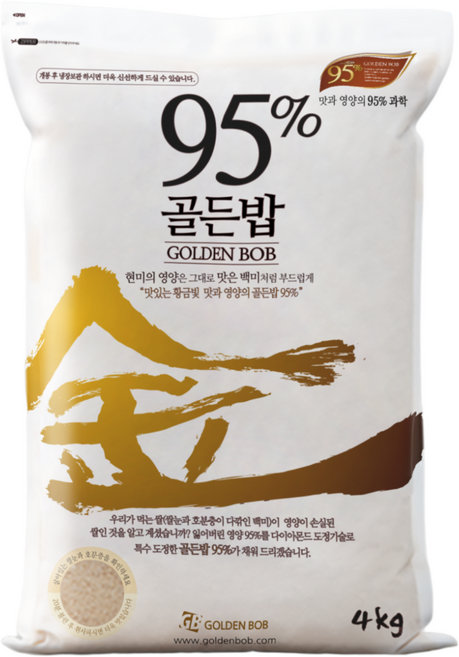 고시히카리 부드러운 프리미엄 현미 골든밥 95% 4kg, 1개