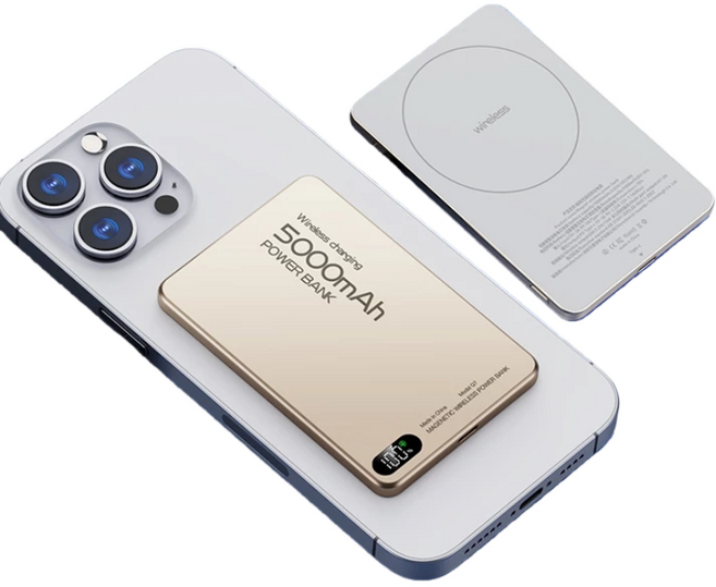 3C WH MagSafe 磁吸無線充電行動電源 5000mAh 超薄設計 優先消耗電量 支援雙彈窗顯示 可攜帶登機, 規格, 玫瑰金【優先消耗+雙彈窗】耳機手錶三合一, 5000毫安【帶3C標示｜可上飛機】