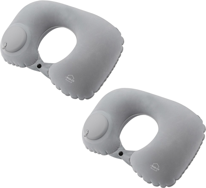 간편 휴대용 에어펌프 여행용 목베개 2개 세트