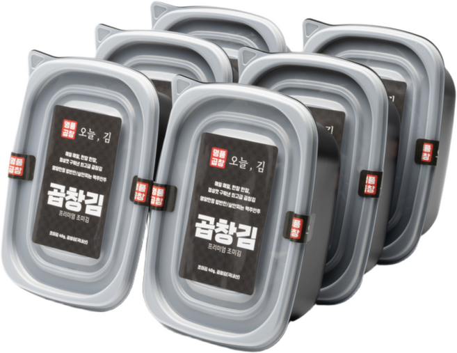 [오늘곱창김] 프리미엄 특상급 곱창김 / 주문즉시 구워내는 바삭한 김 / 대용량 조미김, 6개, 40g