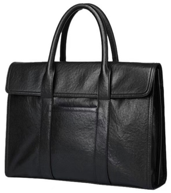 Mimi Market 고급 천연소가죽 사무용 서류가방 SE-9606