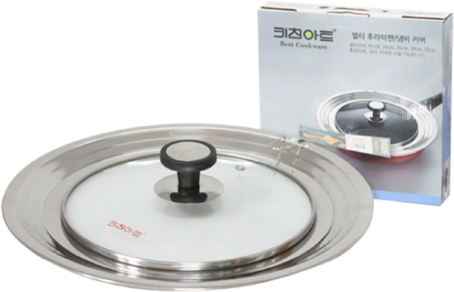키친아트 멀티 후라이팬뚜껑 냄비뚜껑 다용도, 1개, 24cm~30cm