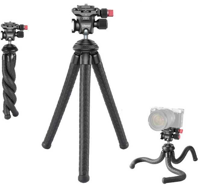 Ulanzi MT-35 문어발 삼각대 메탈볼헤드 2kg 지지하중 브이로그용